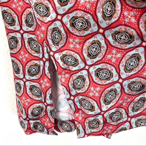 Free People Red Printed Polyester Button Down Top - Picture 5 of 9